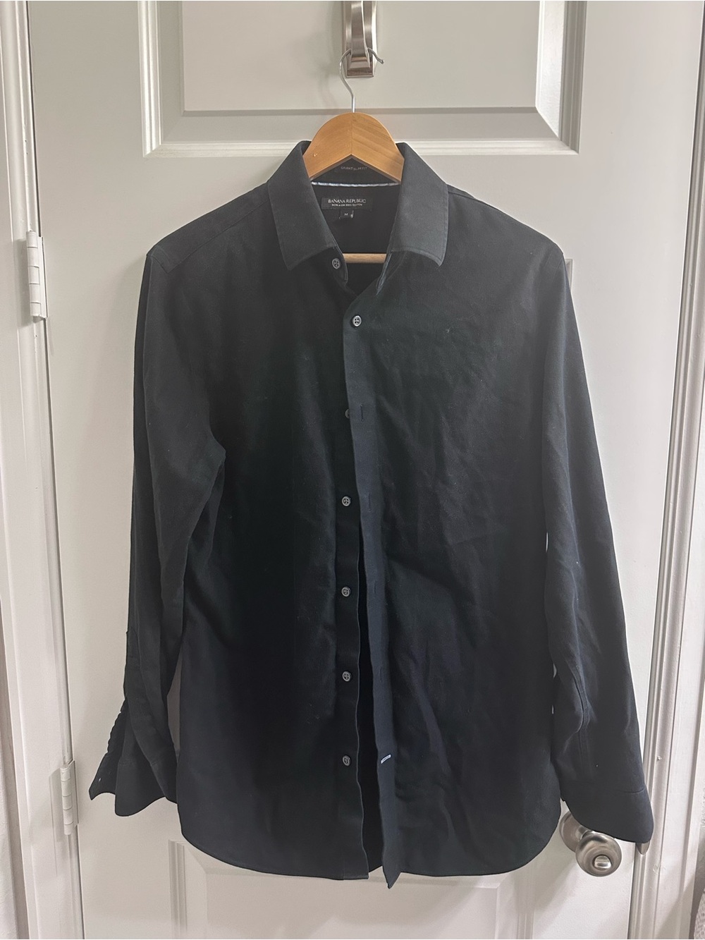 Banana Republic Black Long-Sleeve Dress Shirt